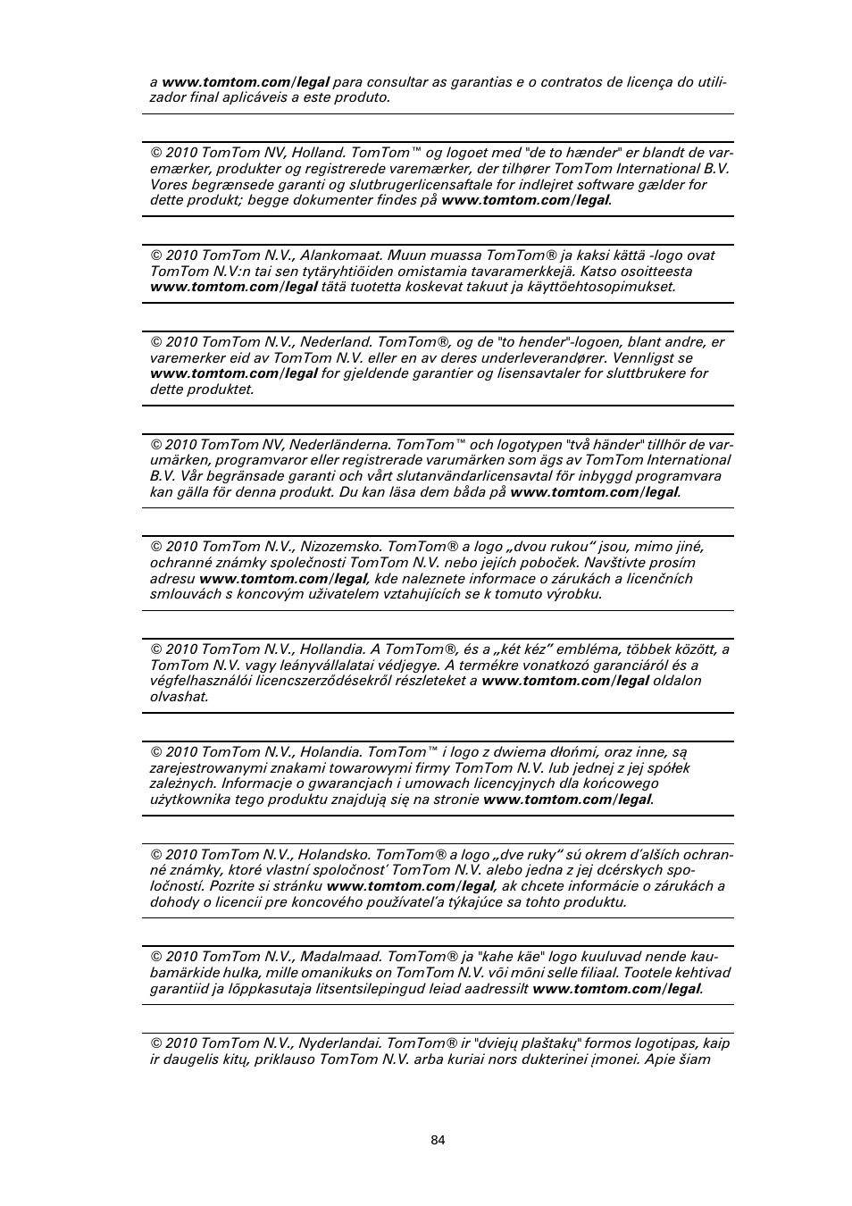 TomTom GO User Manual | Page 84 / 86
