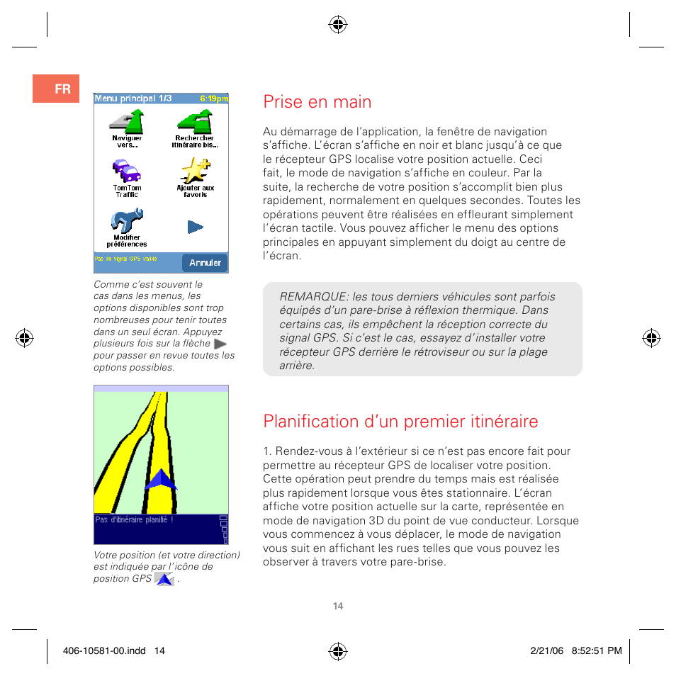 Prise en main, Planiﬁcation d’un premier itinéraire | TomTom Navigator 5 406-10581-00 User Manual | Page 14 / 36