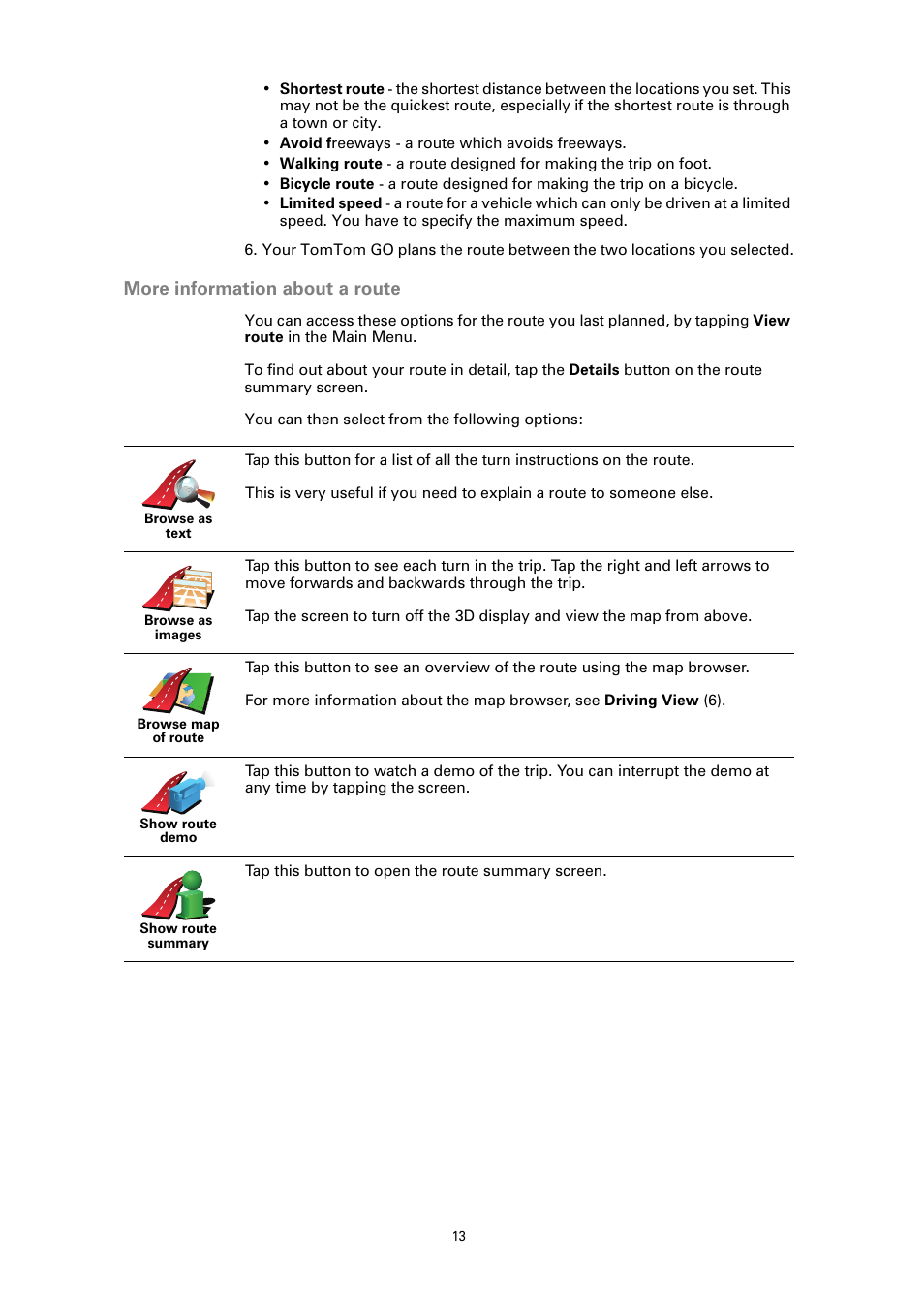 More information about a route | TomTom GO GPS User Manual | Page 13 / 97