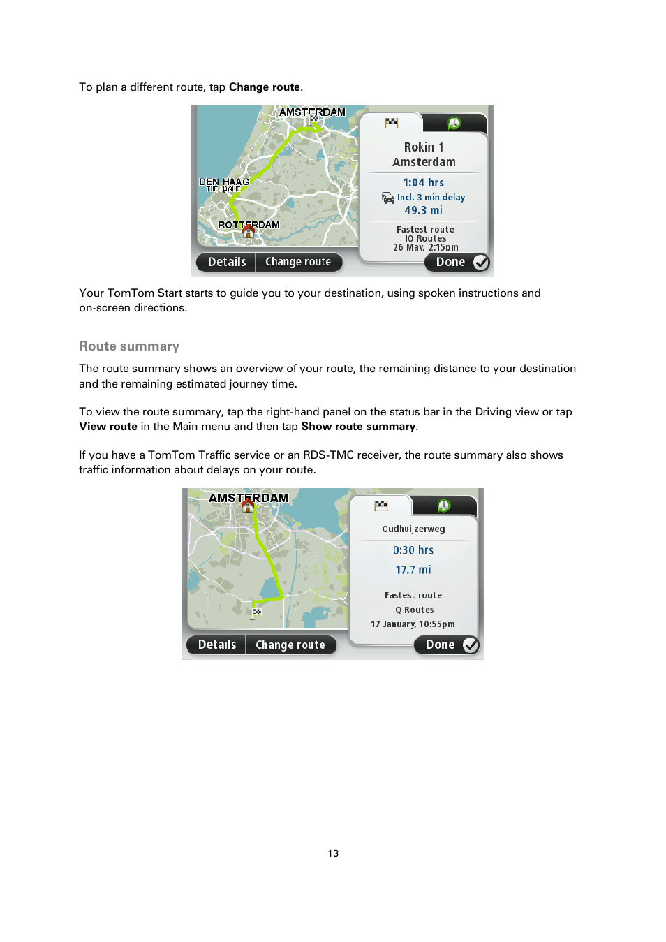 Route summary | TomTom 4EN42 User Manual | Page 13 / 77