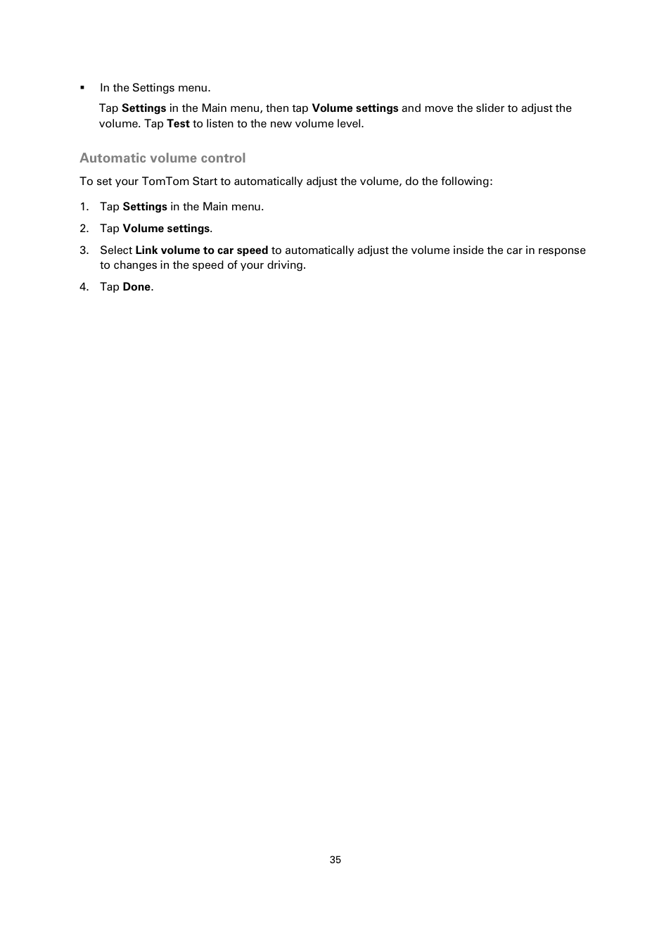 Automatic volume control | TomTom 4EN42 User Manual | Page 35 / 77