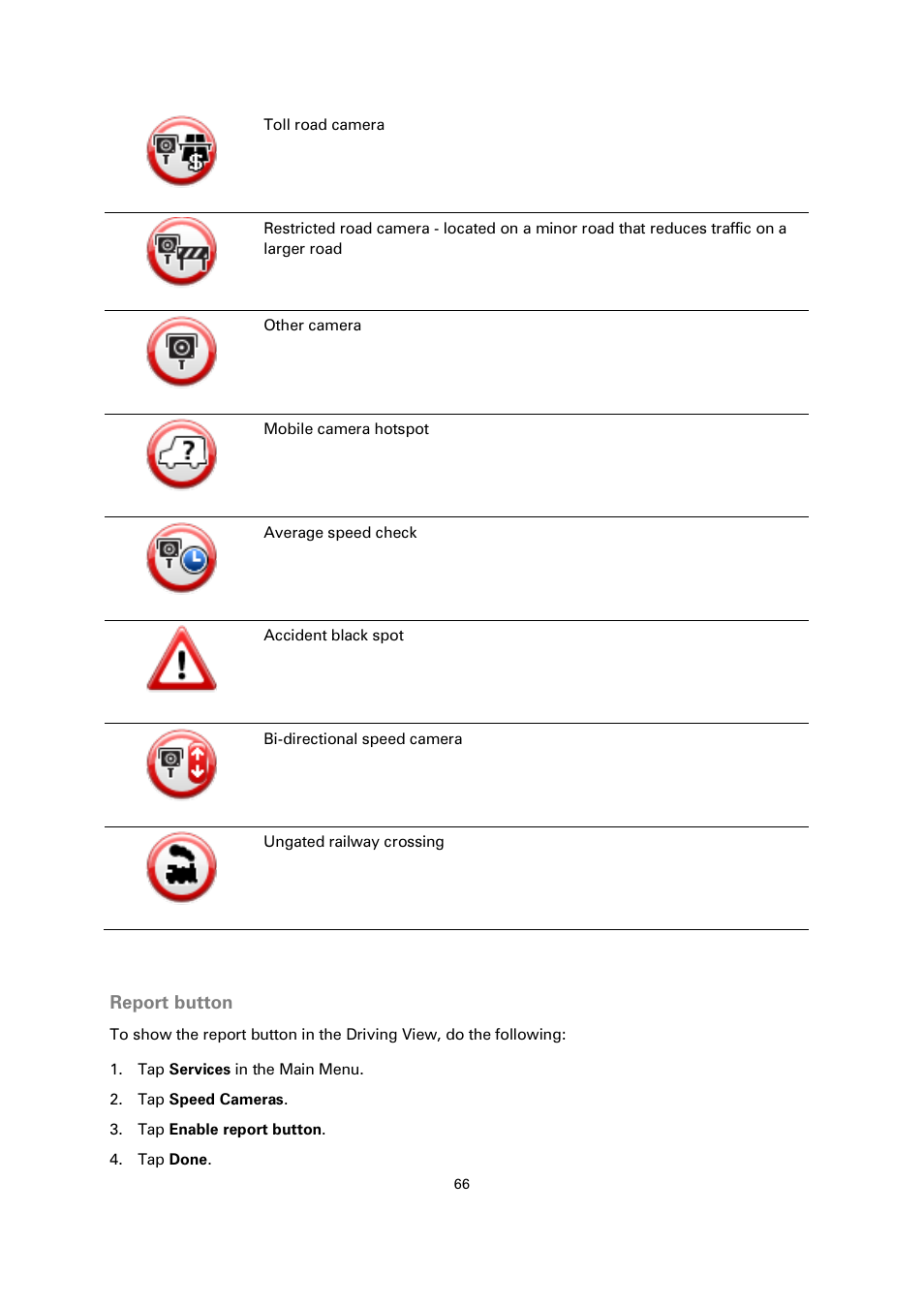 Report button | TomTom 4EN42 User Manual | Page 66 / 77