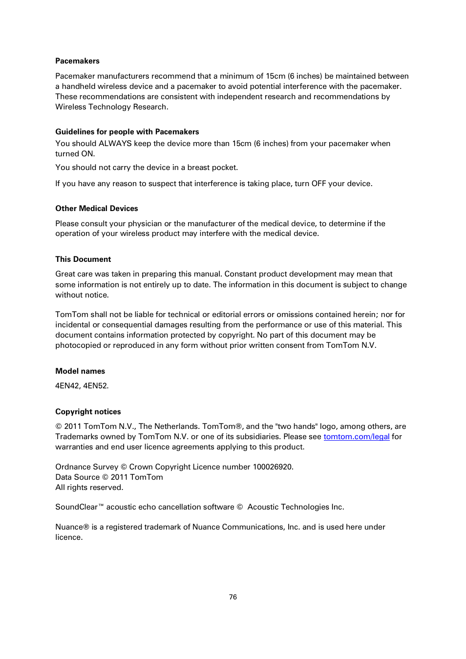TomTom 4EN42 User Manual | Page 76 / 77
