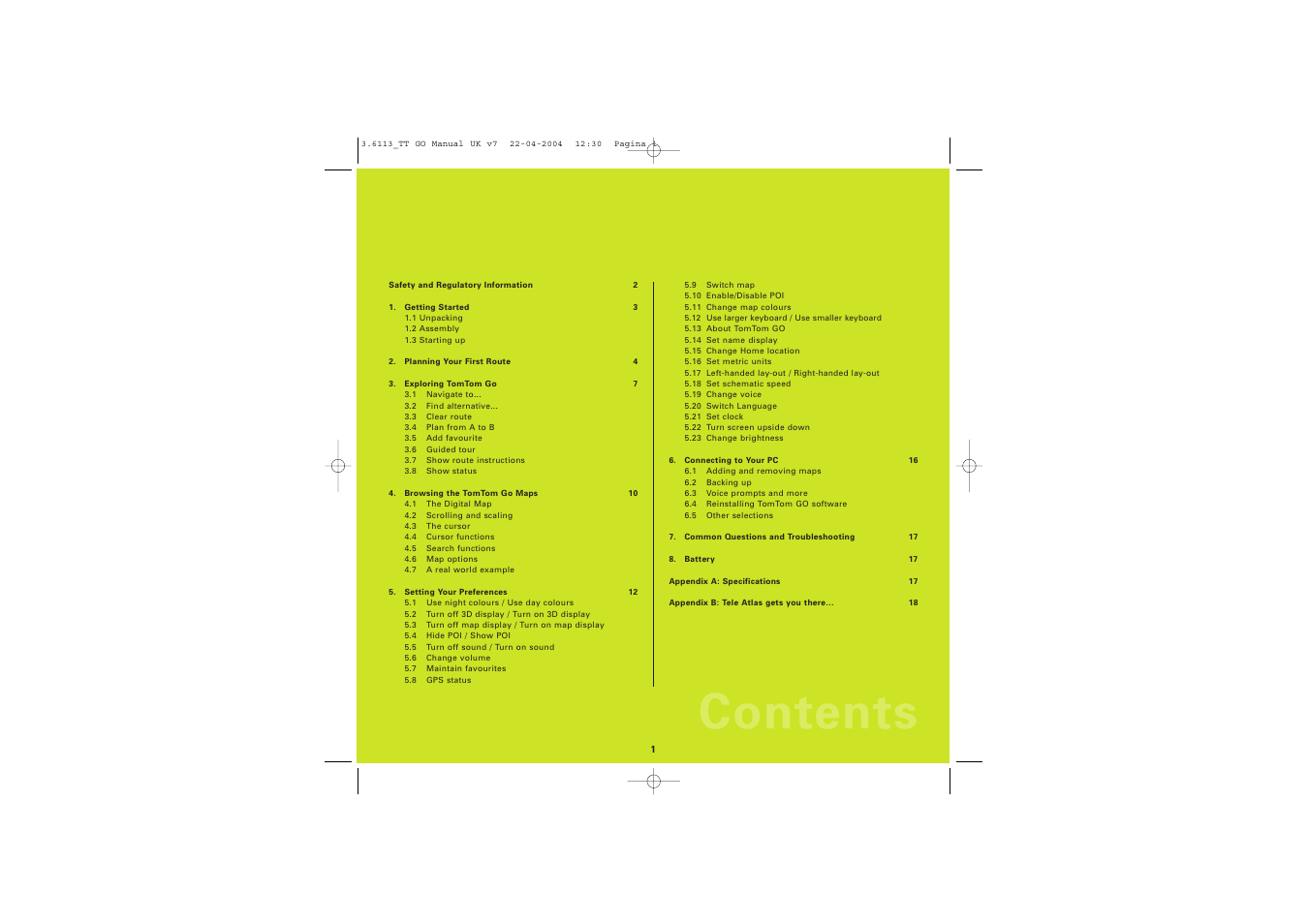 TomTom GO User Manual | Page 2 / 19