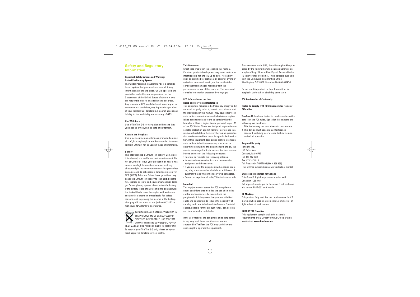 TomTom GO User Manual | Page 3 / 19
