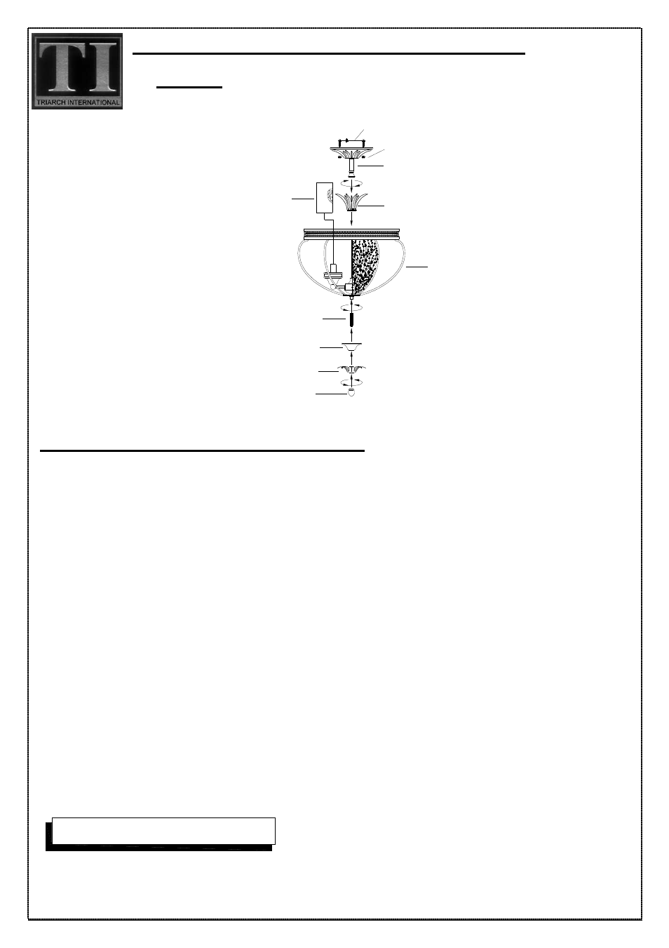 Figure 2, For direct ceiling mount:( refer to figure 2.) | Triarch 29231/16 User Manual | Page 2 / 2