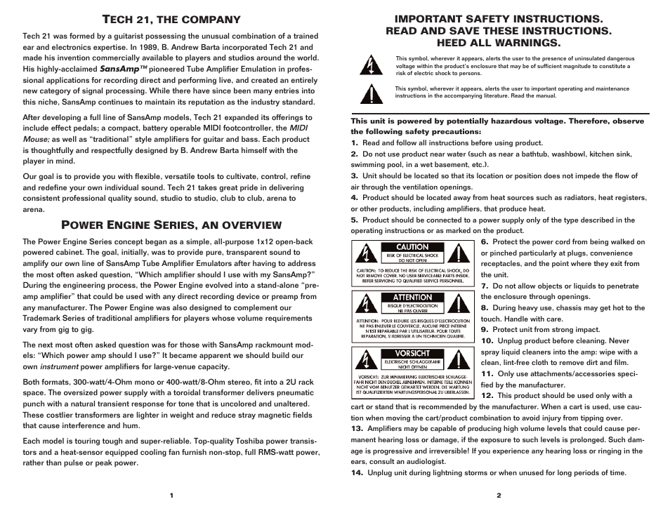 Tech 21 POWER ENGINE 300 User Manual | Page 2 / 4