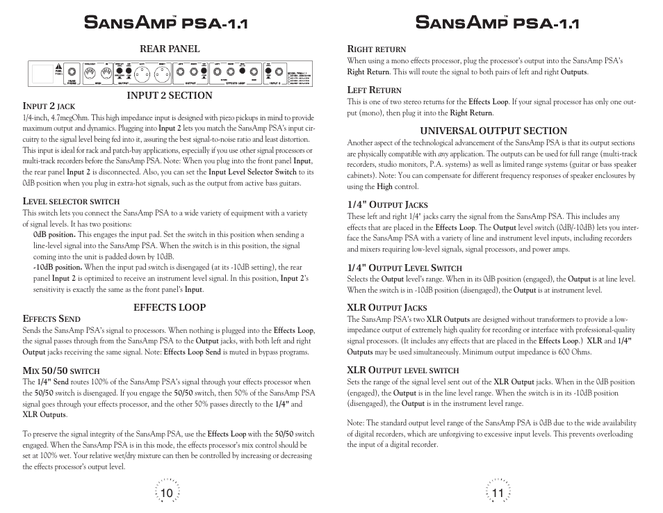 Tech 21 SANSAMP PSA-1.1 User Manual | Page 7 / 16