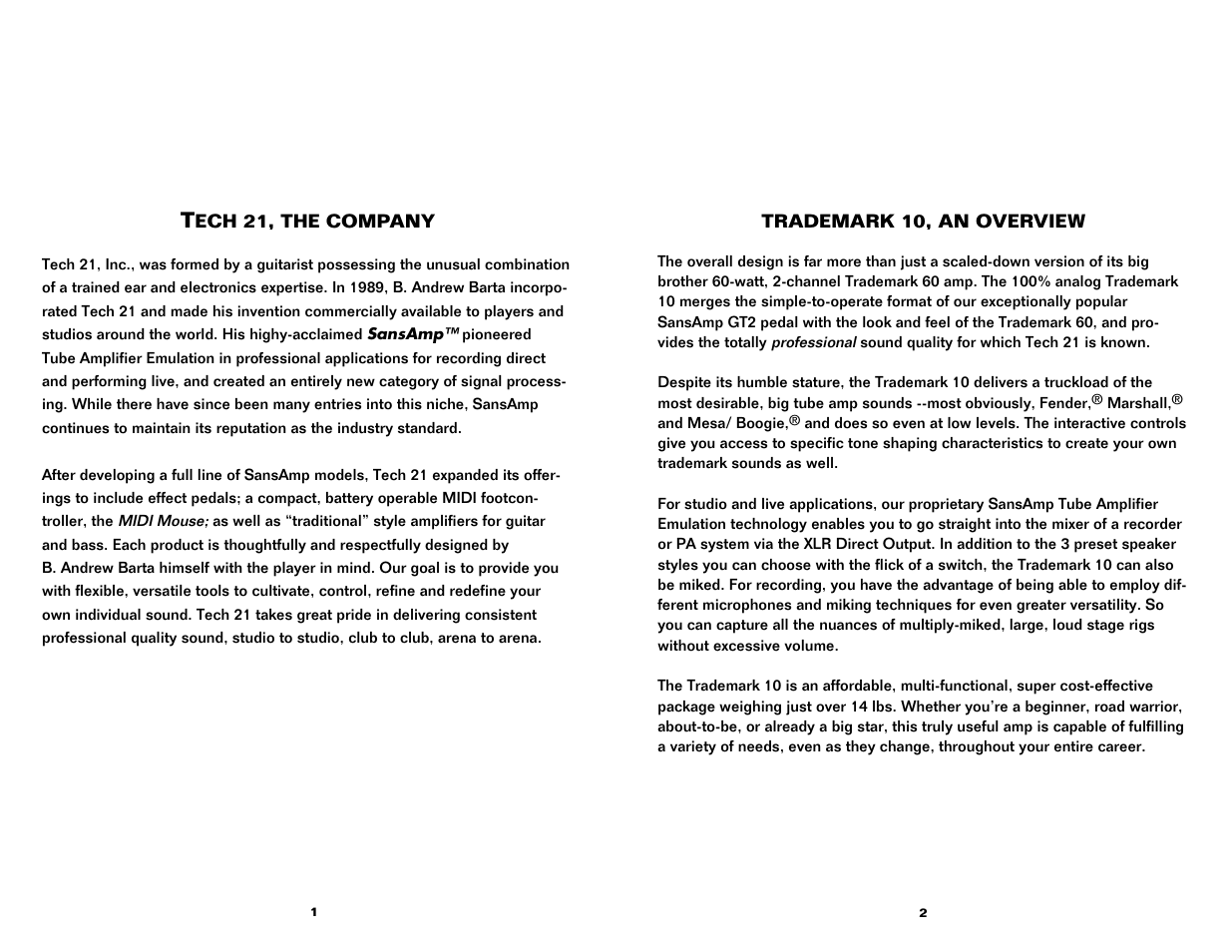 Tech 21 TRADEMARK 10 User Manual | Page 2 / 8