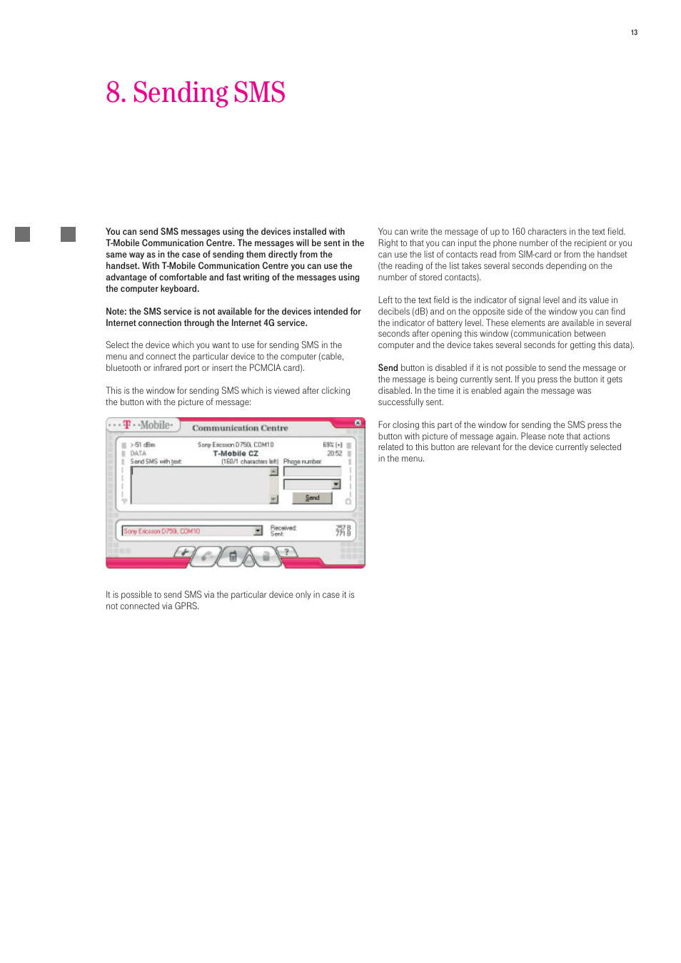 Sending sms | T-Mobile 535 User Manual | Page 13 / 20
