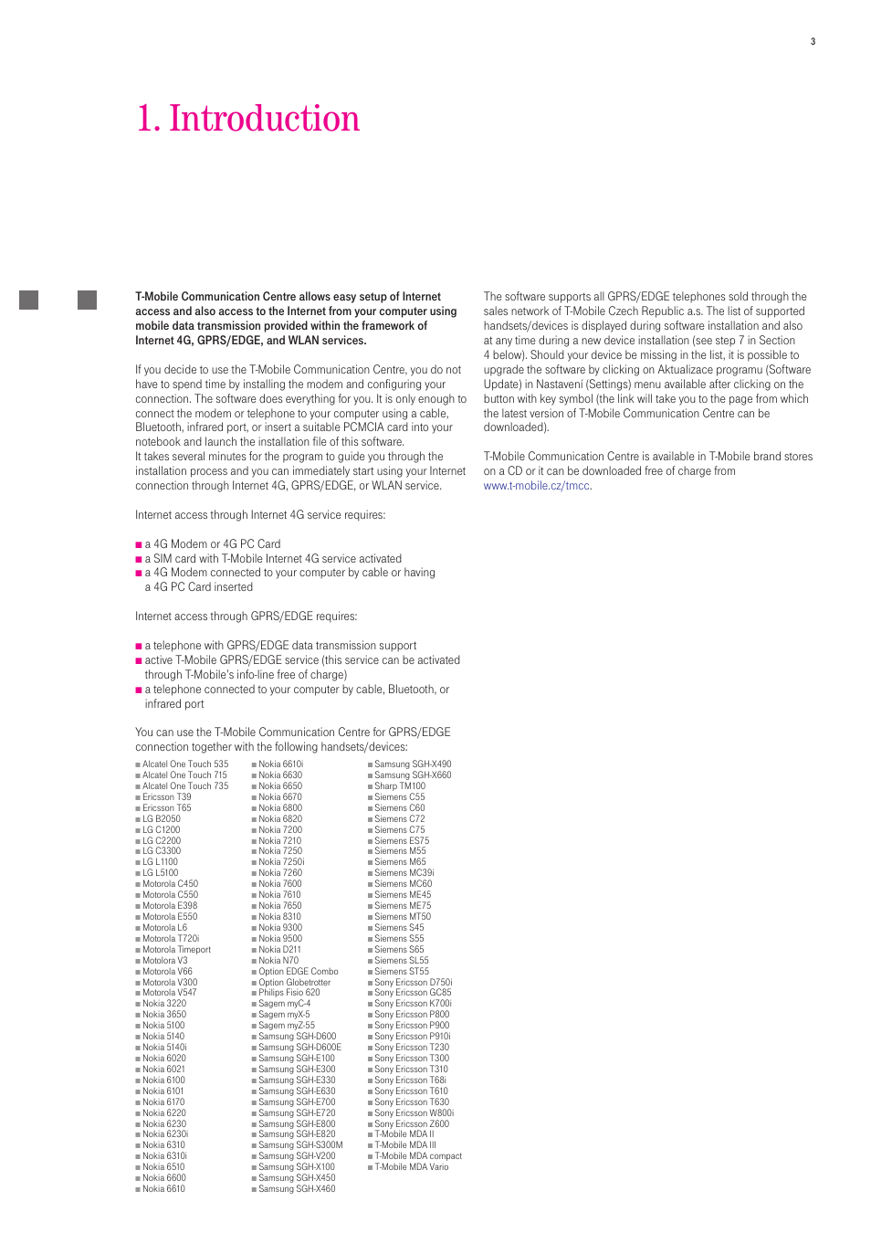 Introduction, A 4g modem or 4g pc card | T-Mobile 535 User Manual | Page 3 / 20