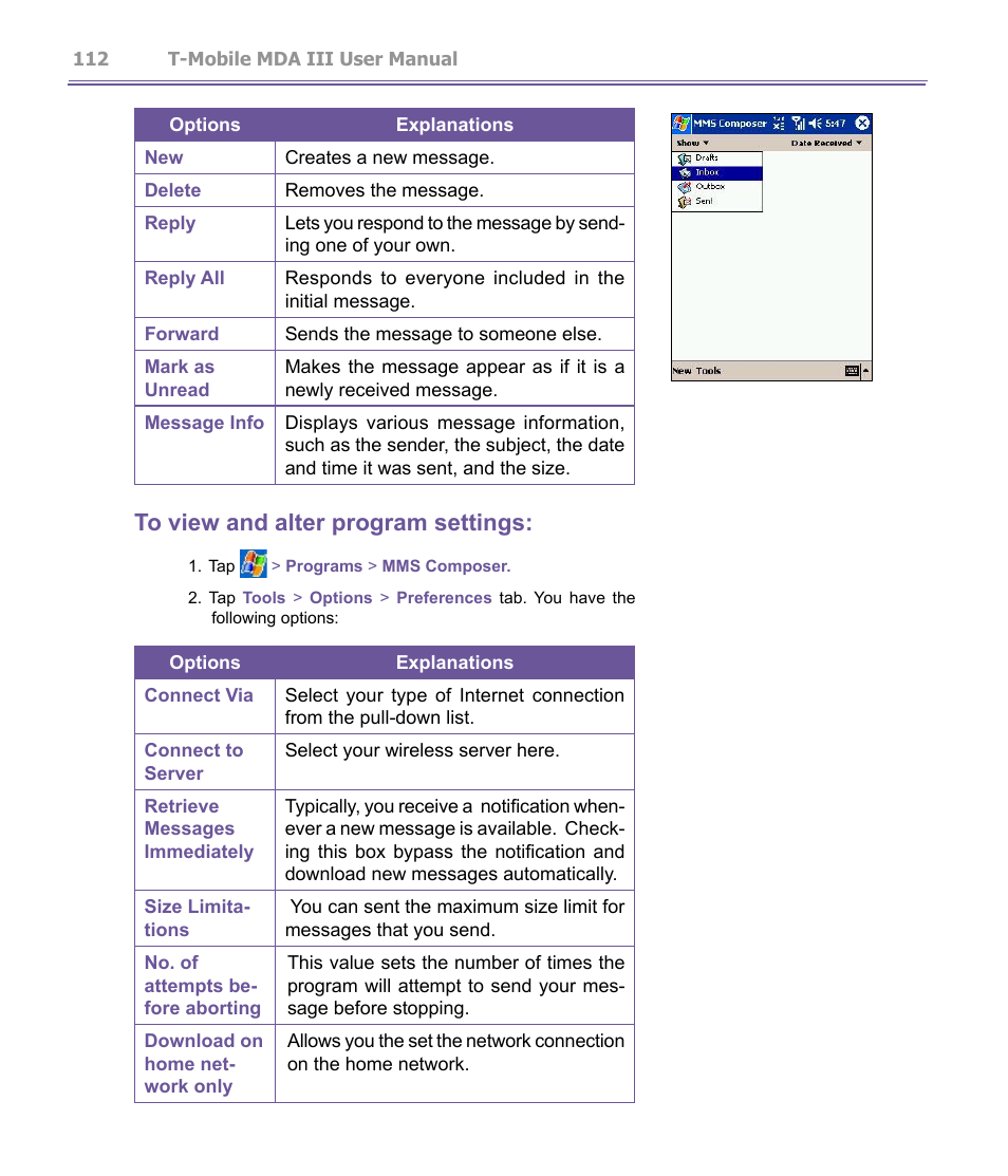 T-Mobile MDA III User Manual | Page 112 / 178