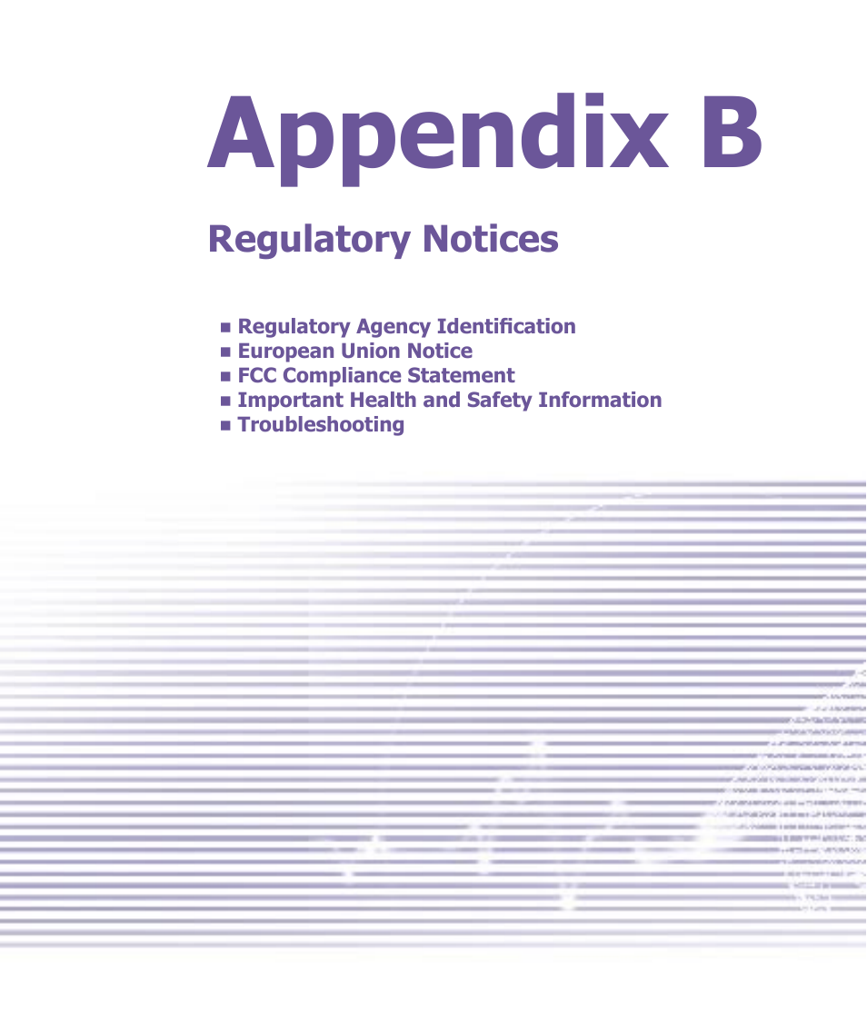Appendix b, Regulatory notices | T-Mobile MDA III User Manual | Page 163 / 178