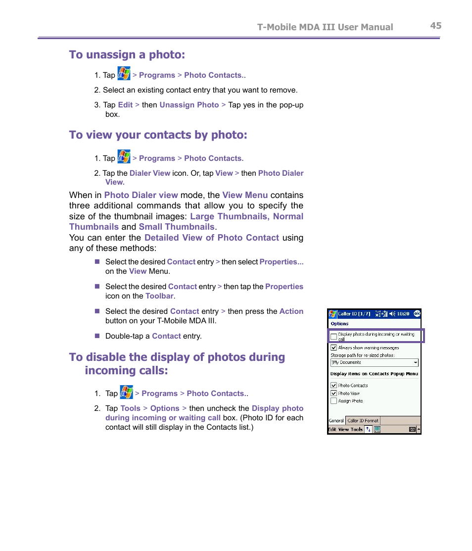T-Mobile MDA III User Manual | Page 45 / 178