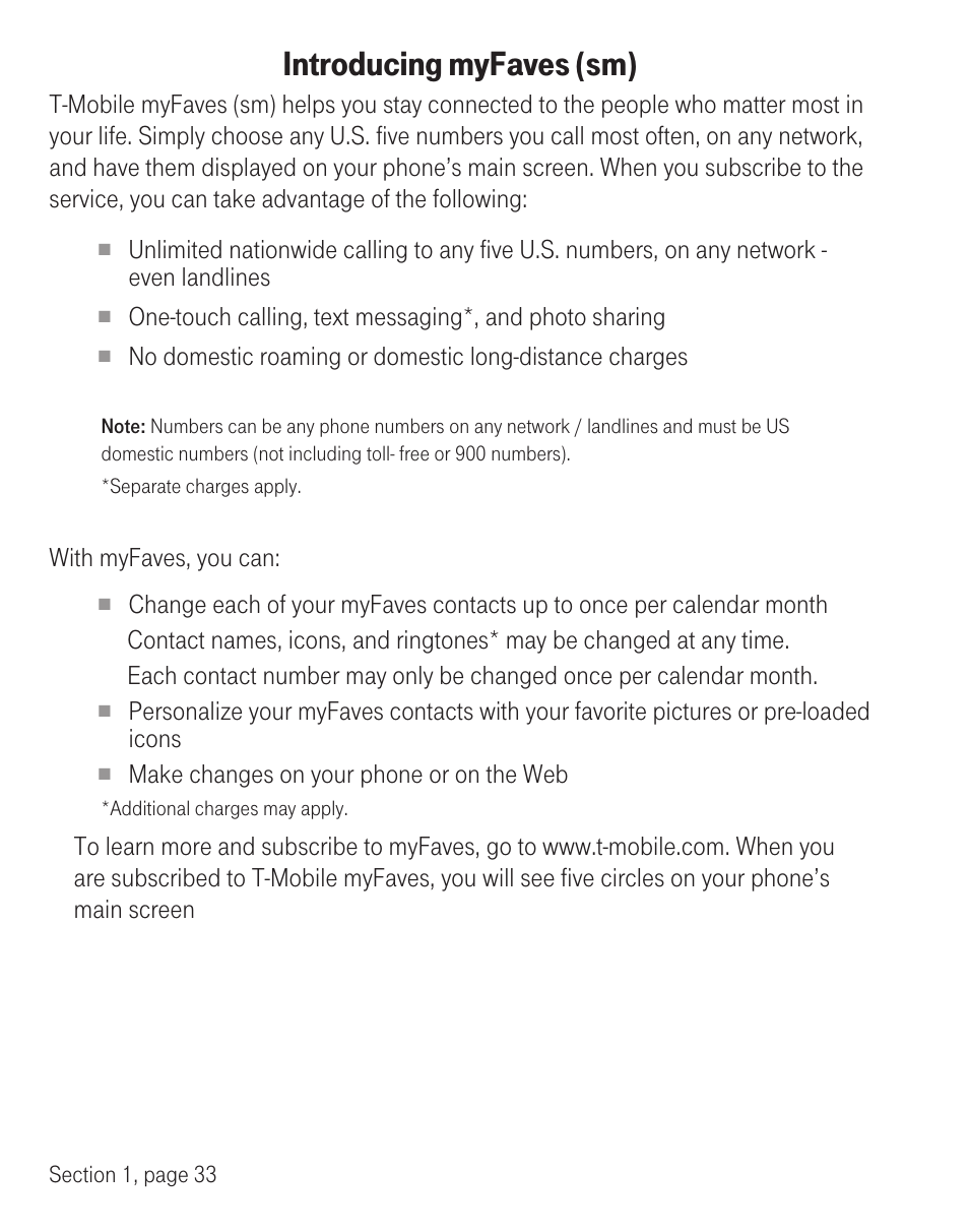 Introducing myfaves (sm) | T-Mobile TM1393 User Manual | Page 37 / 62