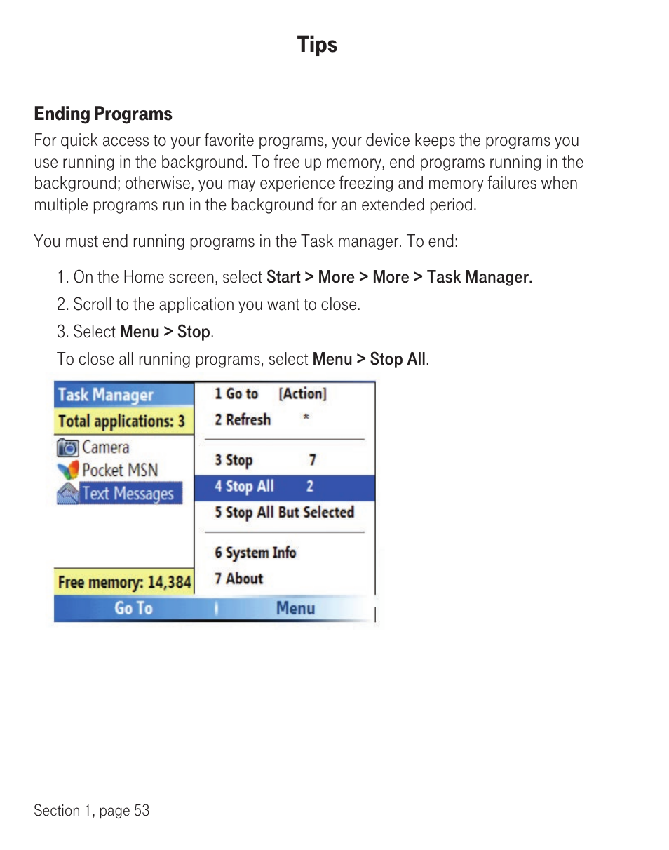 Tips | T-Mobile TM1393 User Manual | Page 57 / 62