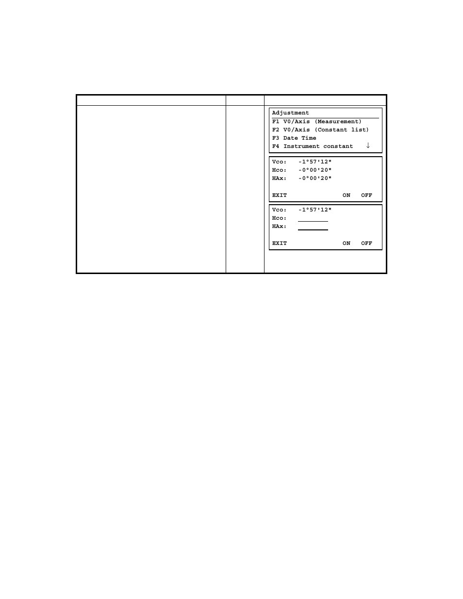 5 showing constant list and switch on/off, Compensation systematic error of instrument -11 | Topcon GTS-823A User Manual | Page 110 / 144