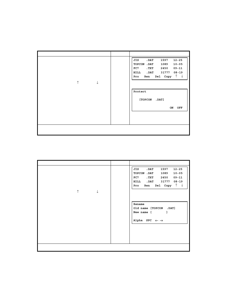 2 protect a file, 3 rename a file, 2 protect a file -2 6.3 rename a file -2 | Topcon GTS-823A User Manual | Page 87 / 144