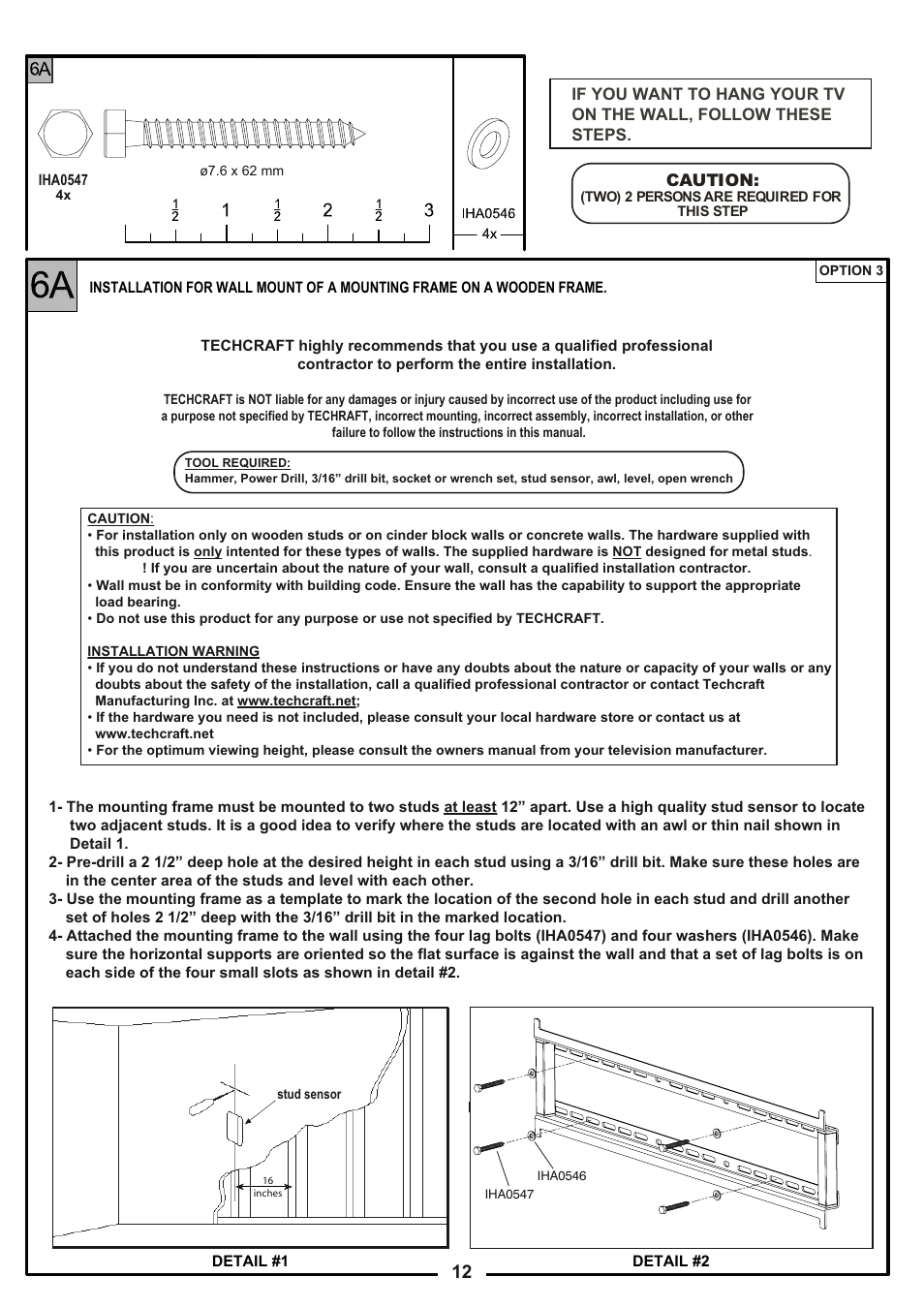 Tech Craft FLEX52W User Manual | Page 12 / 22