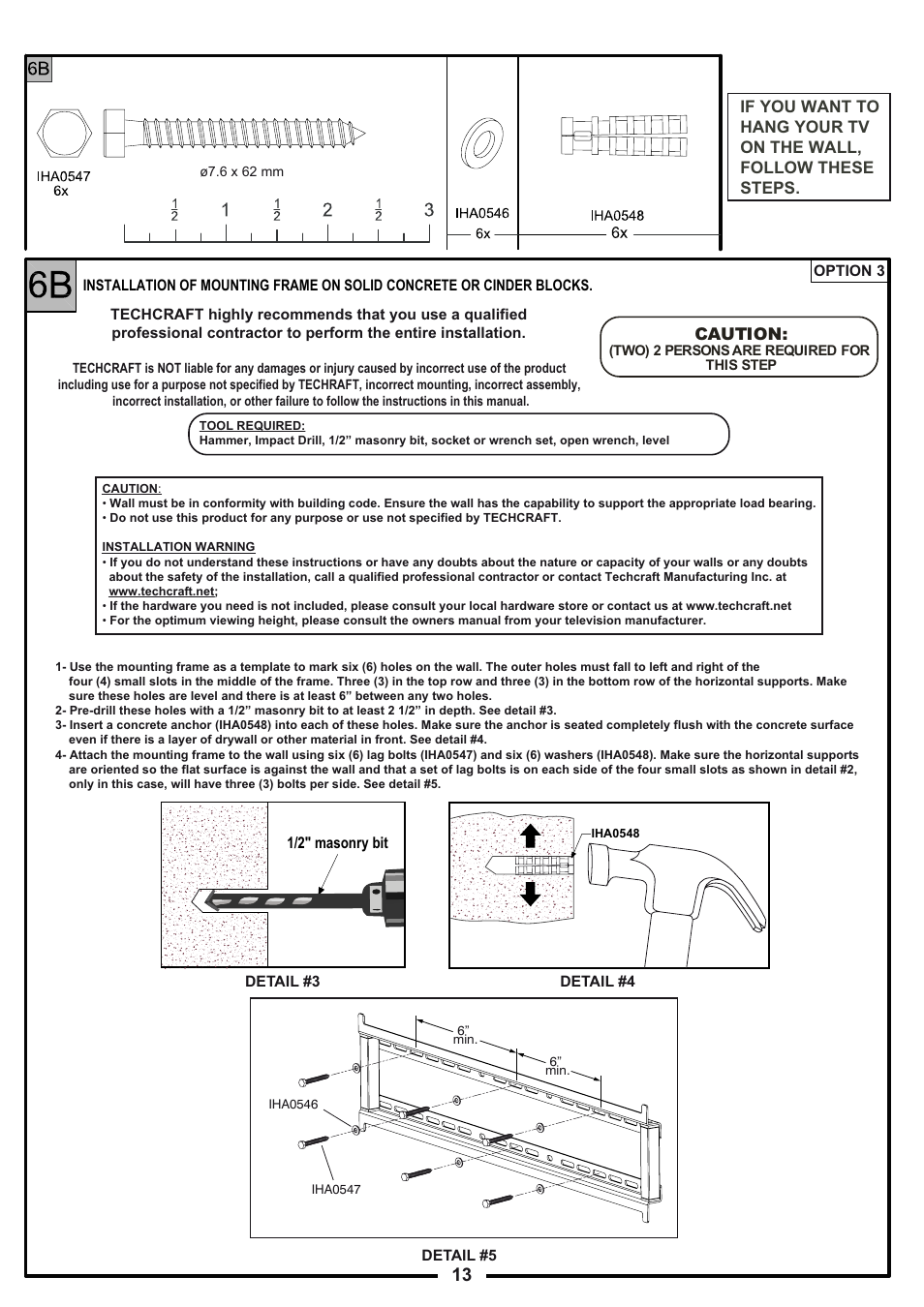 Tech Craft FLEX52W User Manual | Page 13 / 22