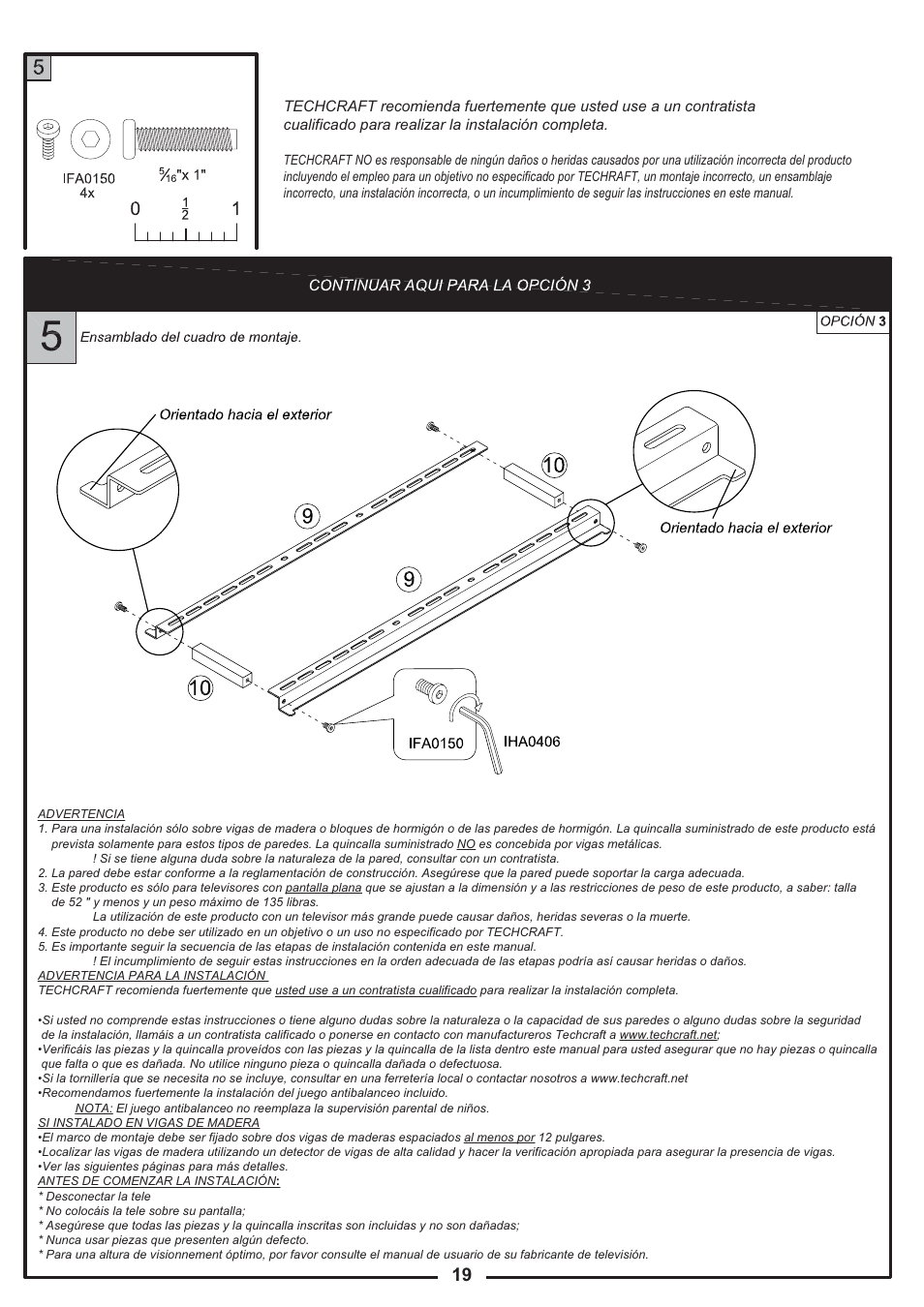 Tech Craft FLEX52W User Manual | Page 19 / 22