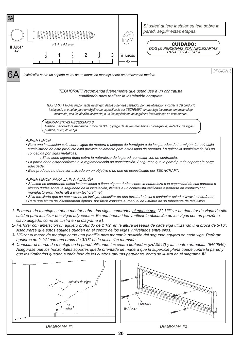 Tech Craft FLEX52W User Manual | Page 20 / 22