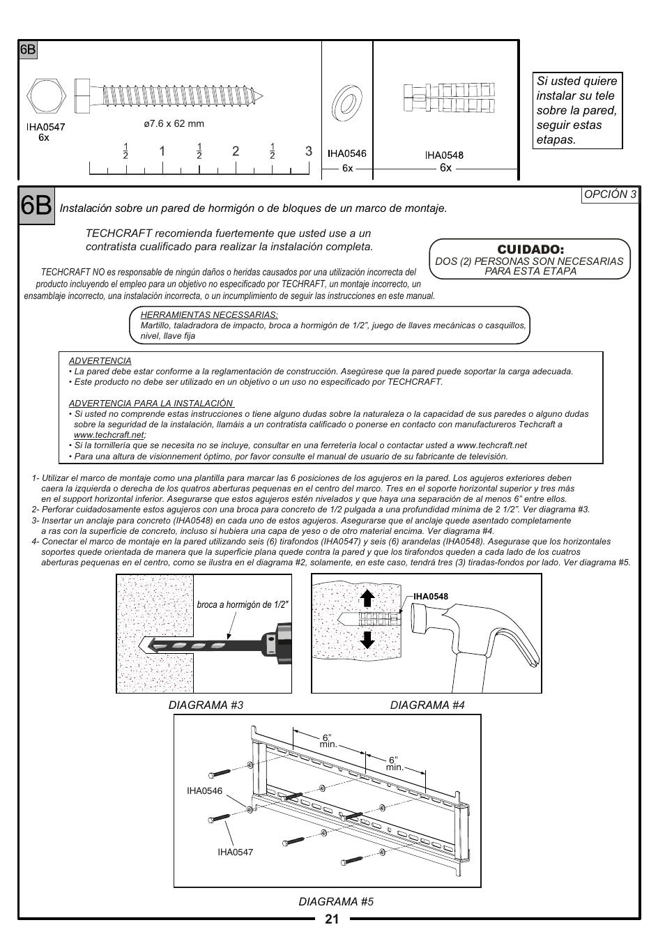 Tech Craft FLEX52W User Manual | Page 21 / 22