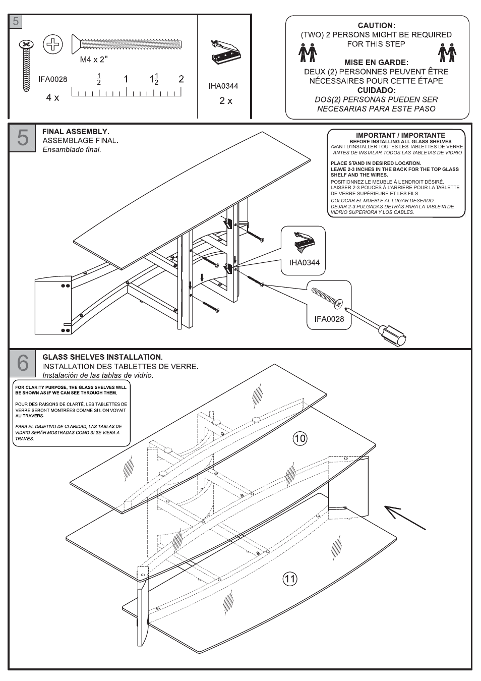Important / importante | Tech Craft BWS250M User Manual | Page 5 / 5