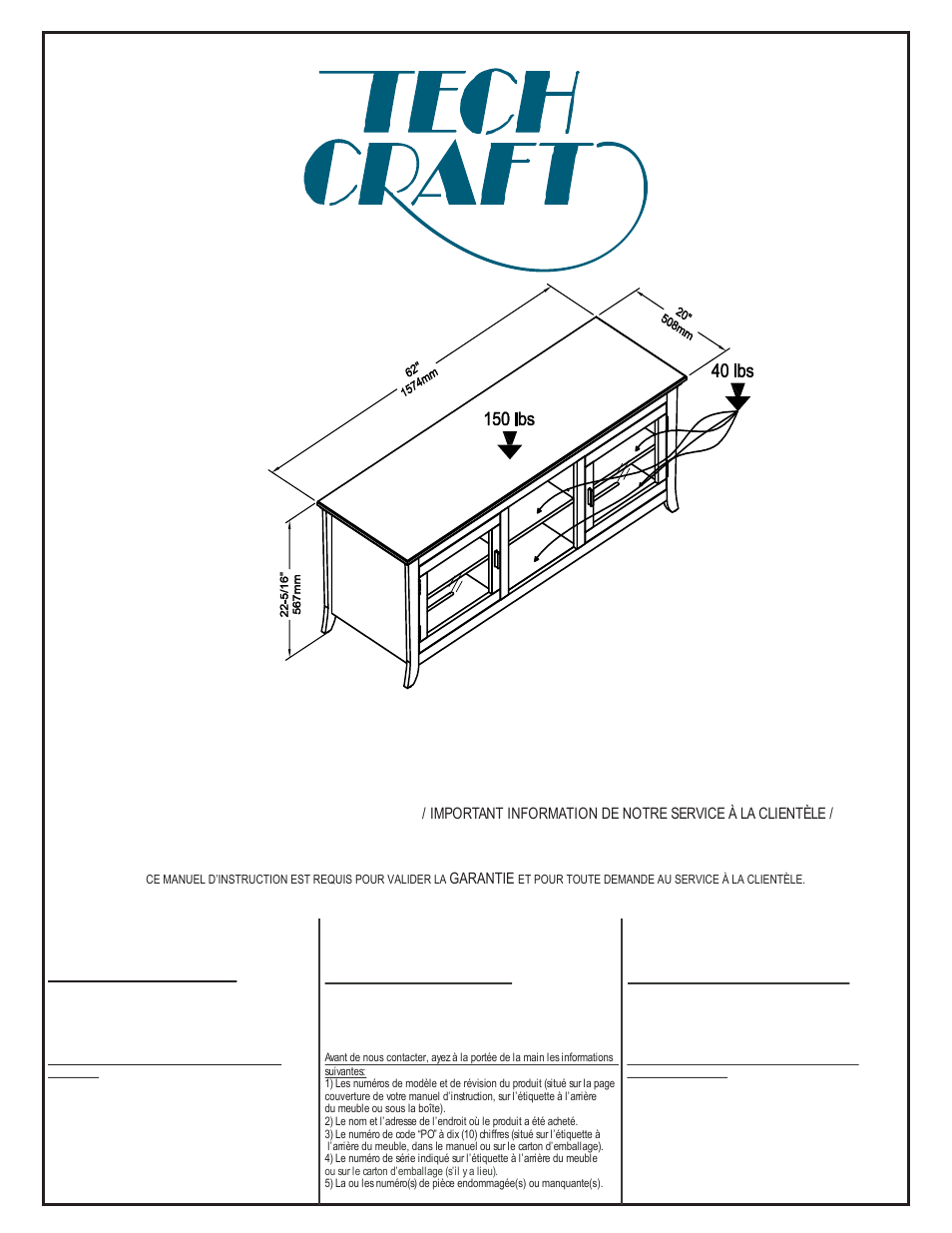 Tech Craft PAL62 User Manual | 7 pages