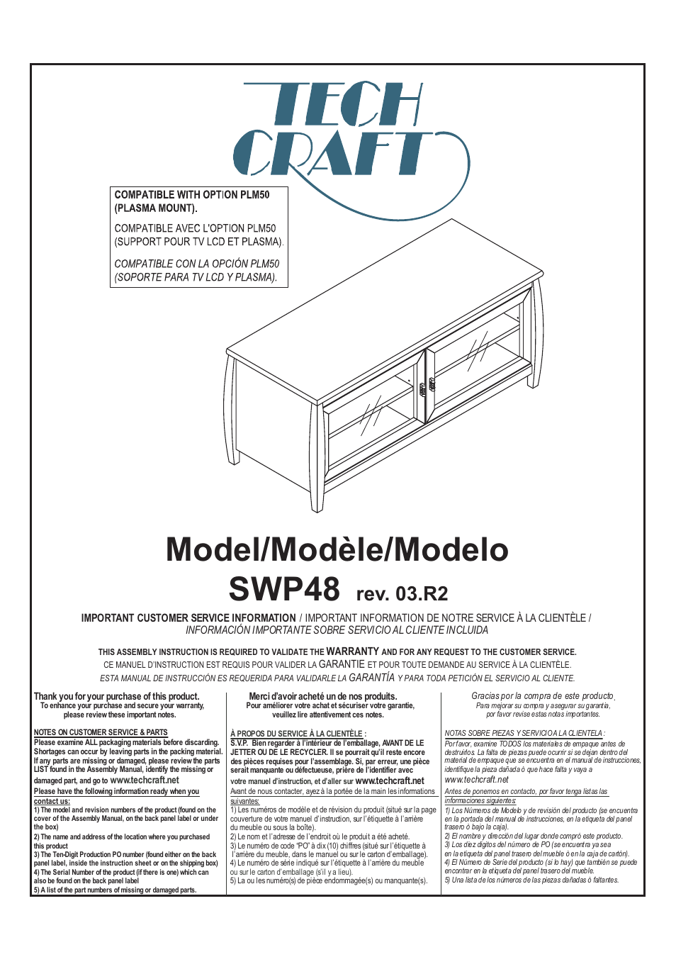 Tech Craft SWP48 User Manual | 9 pages