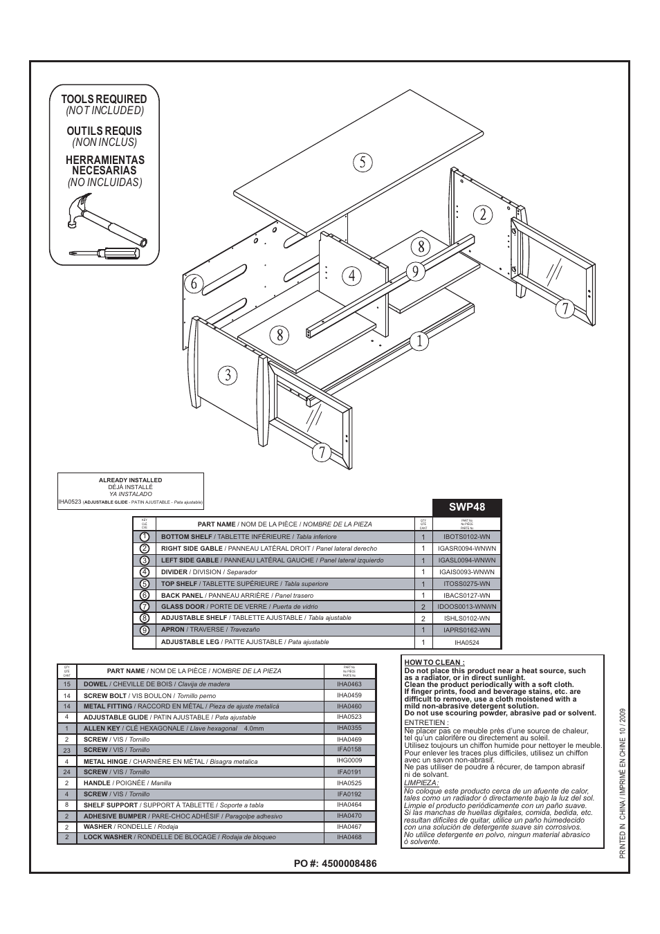 Tools required, Outils requis, Herramientas necesarias | Not included), Non inclus), No incluidas), Swp48 | Tech Craft SWP48 User Manual | Page 2 / 9