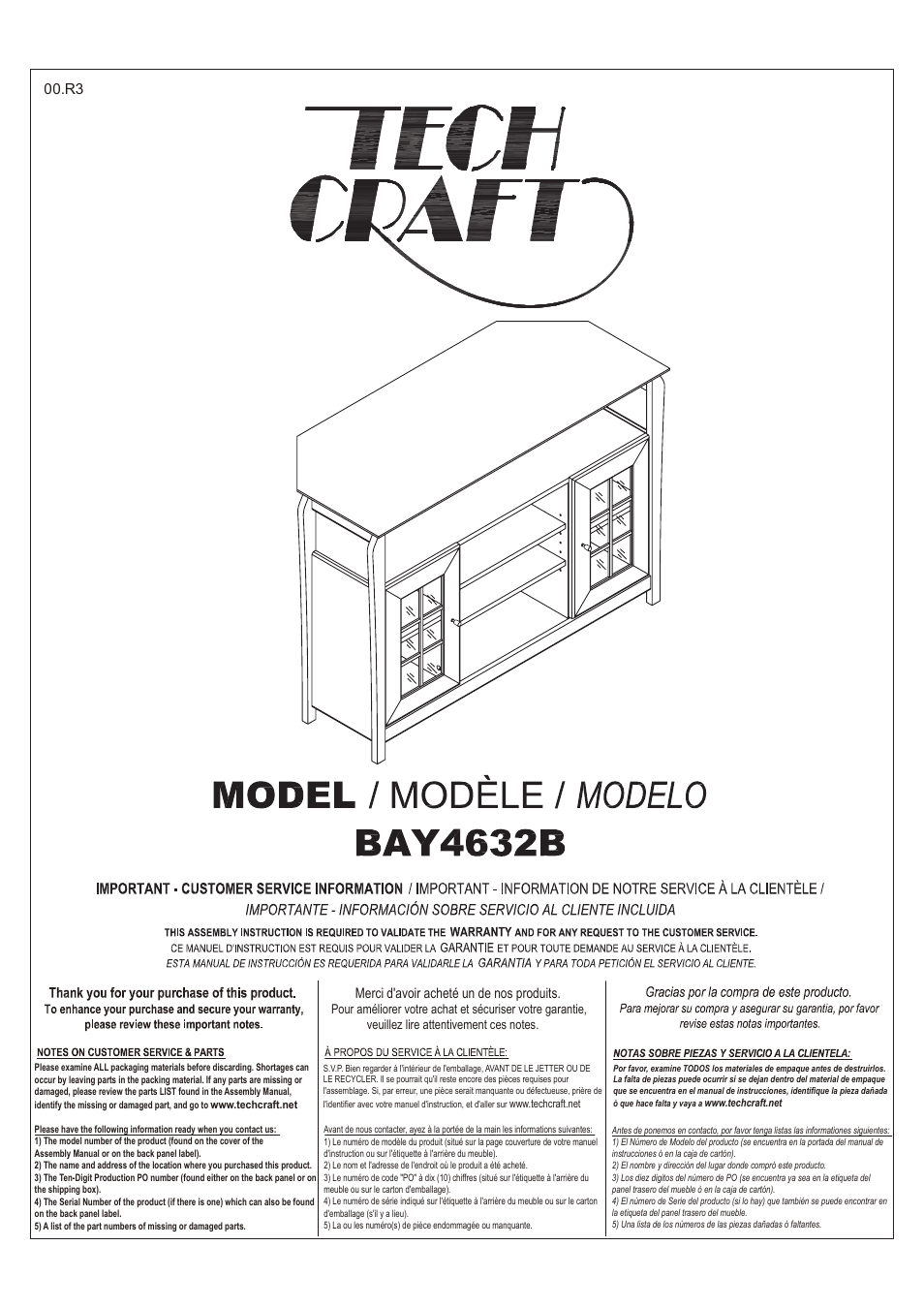 Merci d'avoir acheté un de nos produits | Tech Craft BAY4828B User Manual | Page 2 / 10