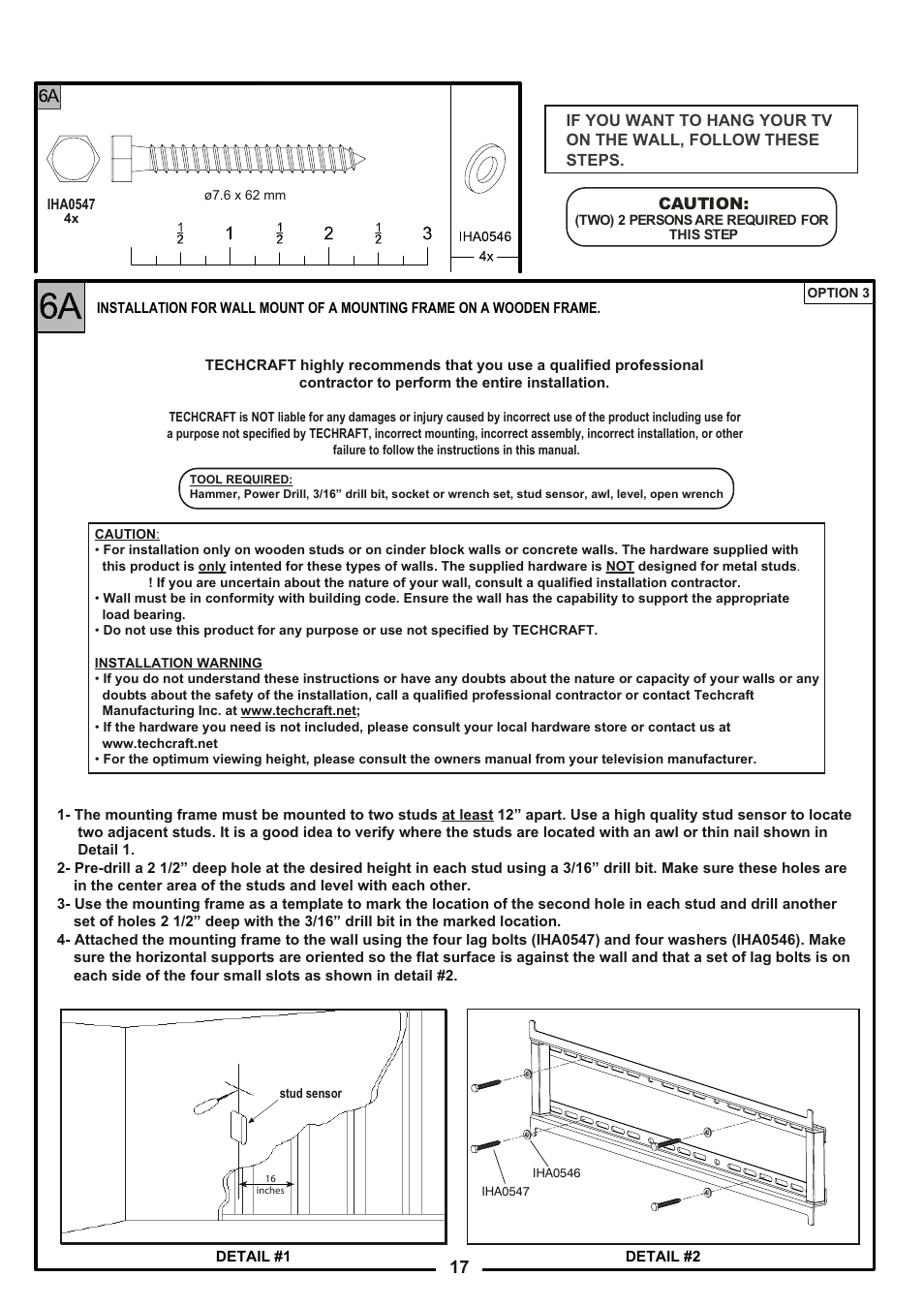 Tech Craft FLEX37WB User Manual | Page 17 / 27