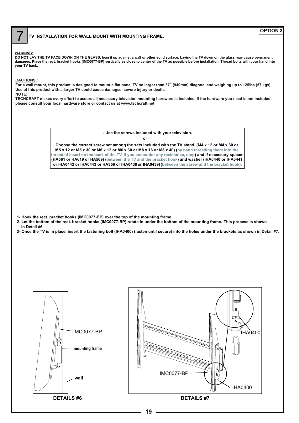 Tech Craft FLEX37WB User Manual | Page 19 / 27