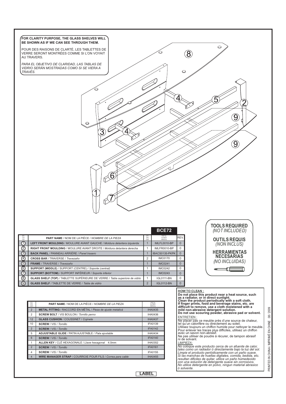 Bce72, Label | Tech Craft BCE72 User Manual | Page 2 / 6