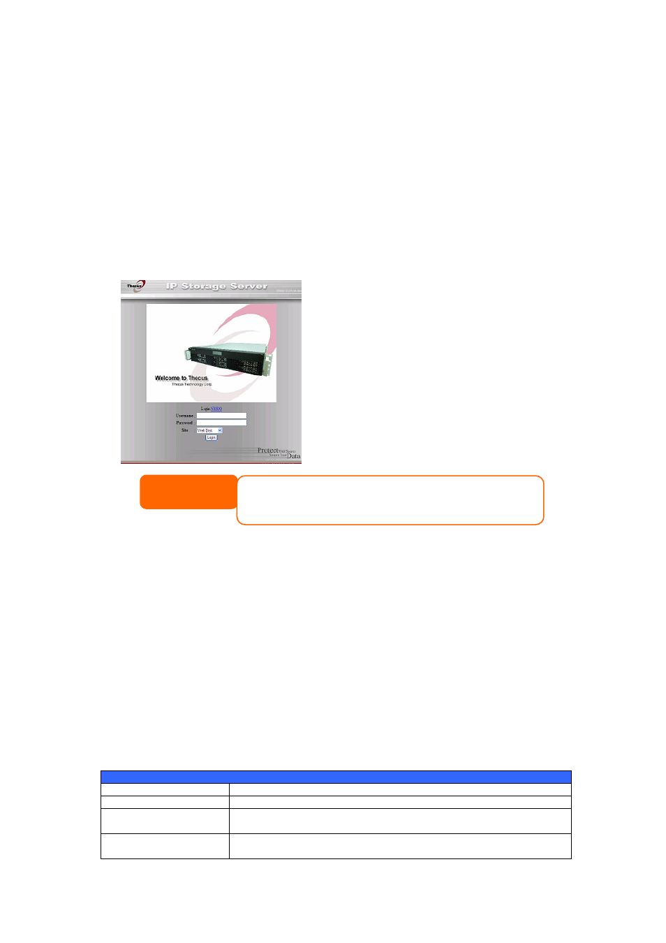 Chapter 4: system management, Overview, Web administration interface | User name: admin, Password: admin, Menu bar | Thecus Technology N8800 User Manual | Page 21 / 120