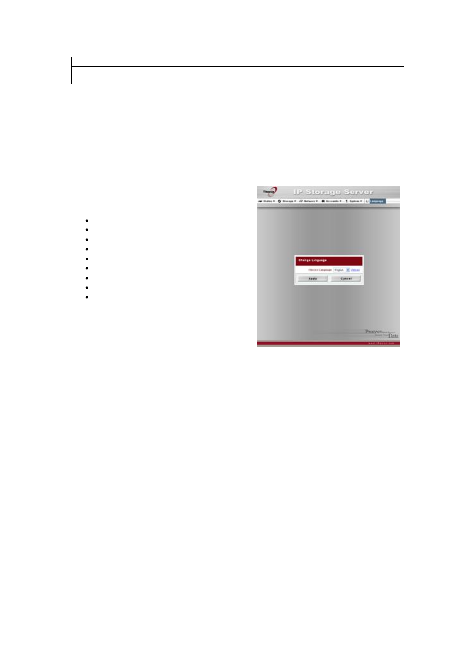 Language selection, The n8800 supports multiple languages, including, English | French, German, Italian, Traditional chinese, Simplified chinese, Japanese, Korean | Thecus Technology N8800 User Manual | Page 22 / 120