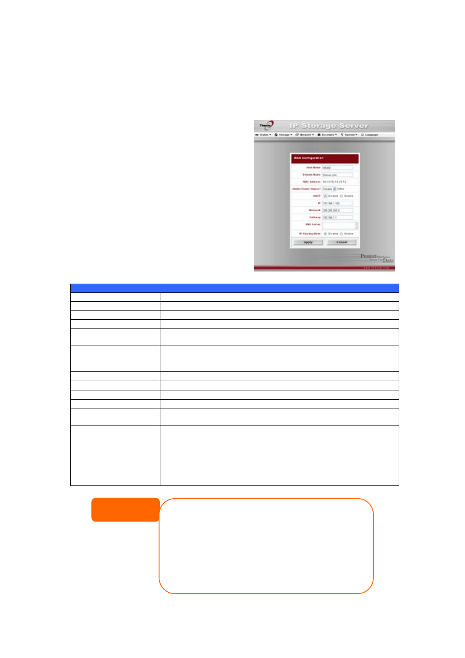 Network management, Wan configuration | Thecus Technology N8800 User Manual | Page 46 / 120