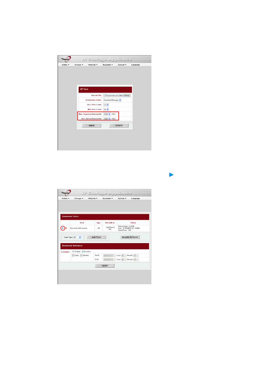 Press apply to add the task | Thecus Technology N8800 User Manual | Page 78 / 120