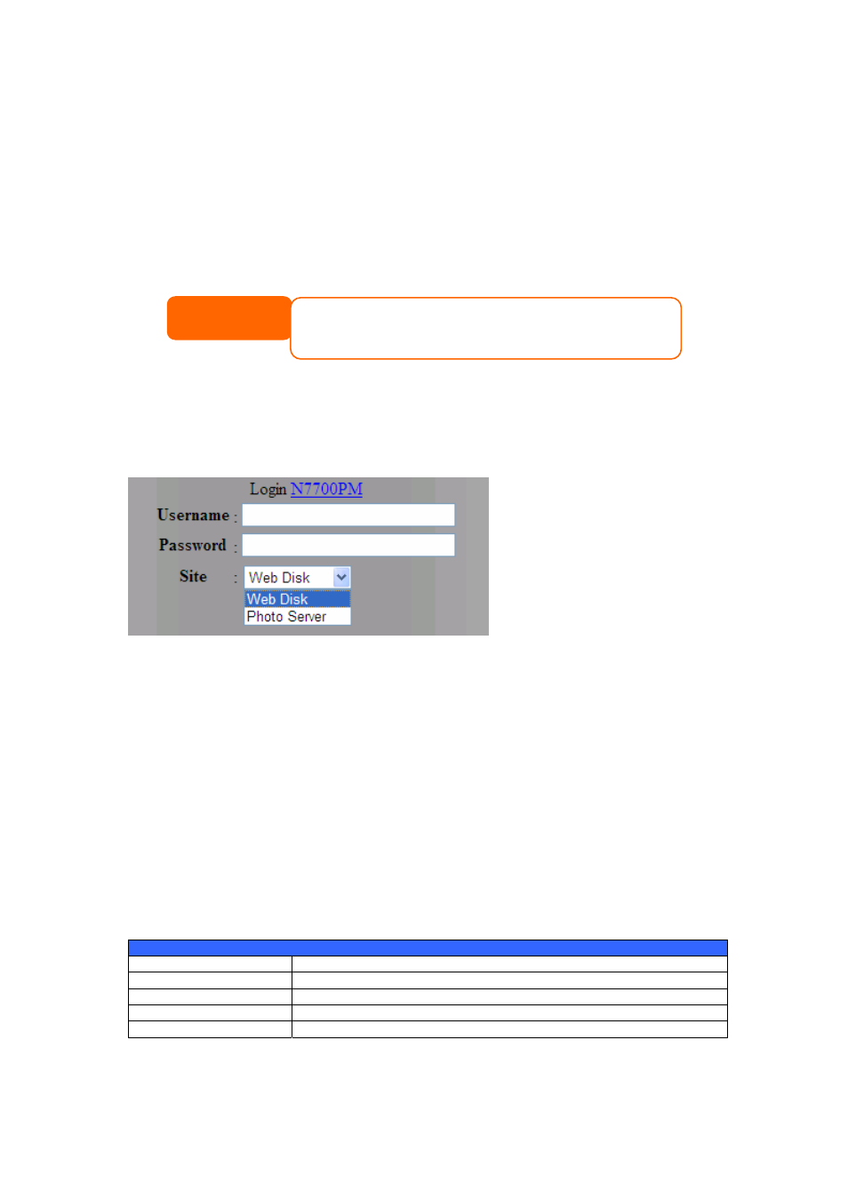 Chapter 6: using the n8800, Overview, Using webdisk | Click on a folder name to enter the folder, Login page | Thecus Technology N8800 User Manual | Page 81 / 120