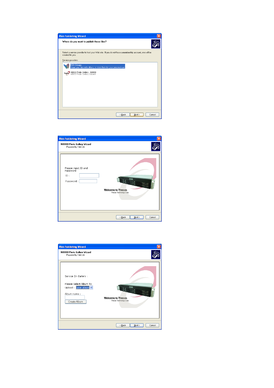 Confirm the target album | Thecus Technology N8800 User Manual | Page 85 / 120