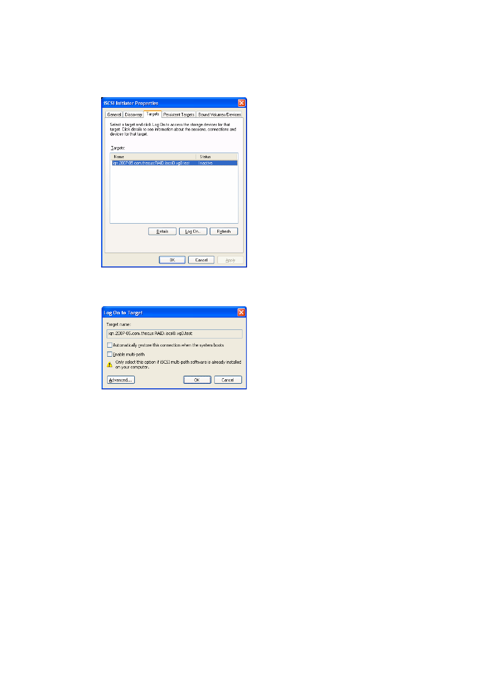 If you have not enabled chap, click ok to continue | Thecus Technology N8800 User Manual | Page 94 / 120