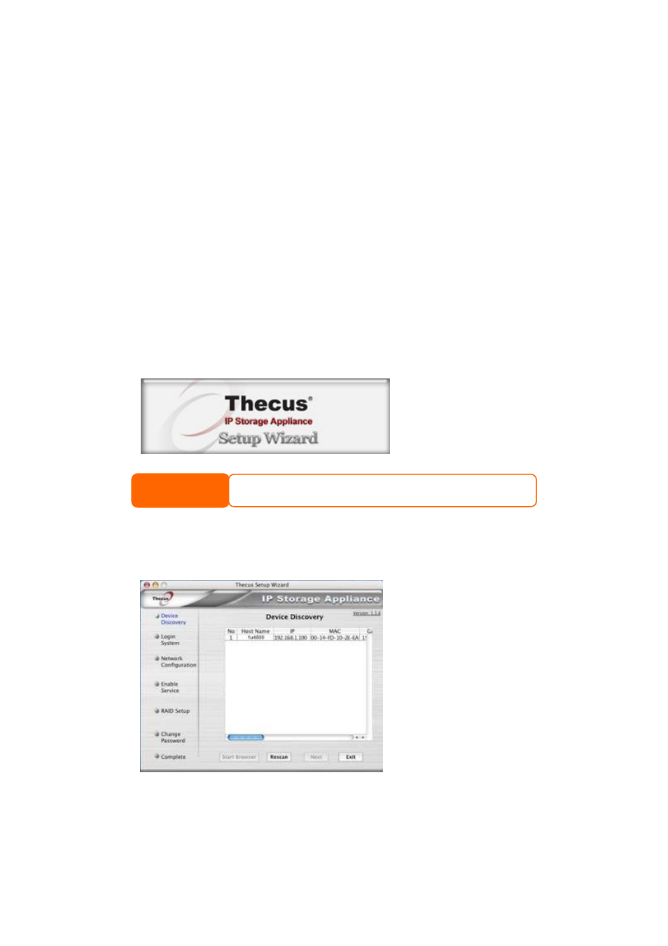 Chapter 3: first time setup, Overview, Thecus setup wizard | Thecus Technology 1U4500R User Manual | Page 13 / 71