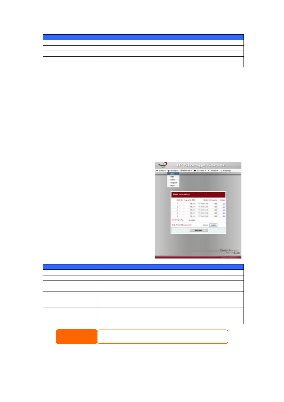 Storage management, Disks information | Thecus Technology 1U4500R User Manual | Page 22 / 71