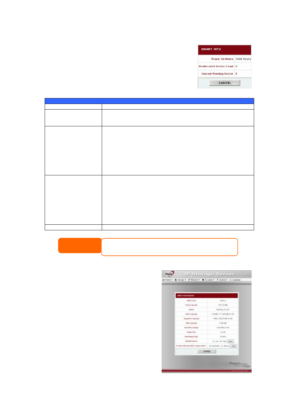 S.m.a.r.t. information, Raid information | Thecus Technology 1U4500R User Manual | Page 23 / 71