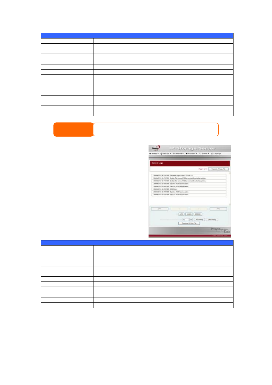 System logs | Thecus Technology 1U4500R User Manual | Page 38 / 71