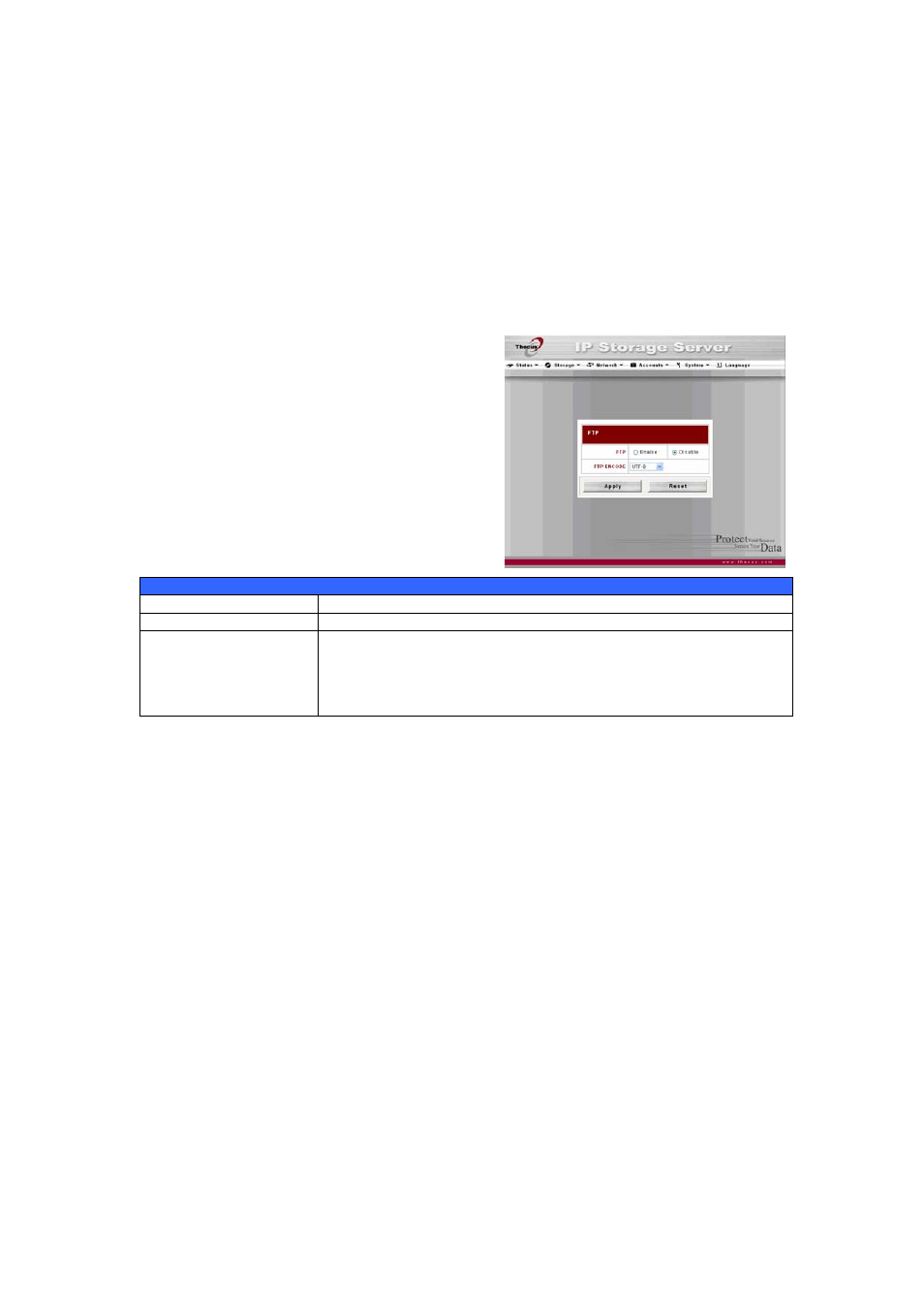 Chapter 5: additional feature setup, Overview, Ftp server | Server, Printer server, File transfer protocol (ftp) | Thecus Technology 1U4500R User Manual | Page 42 / 71