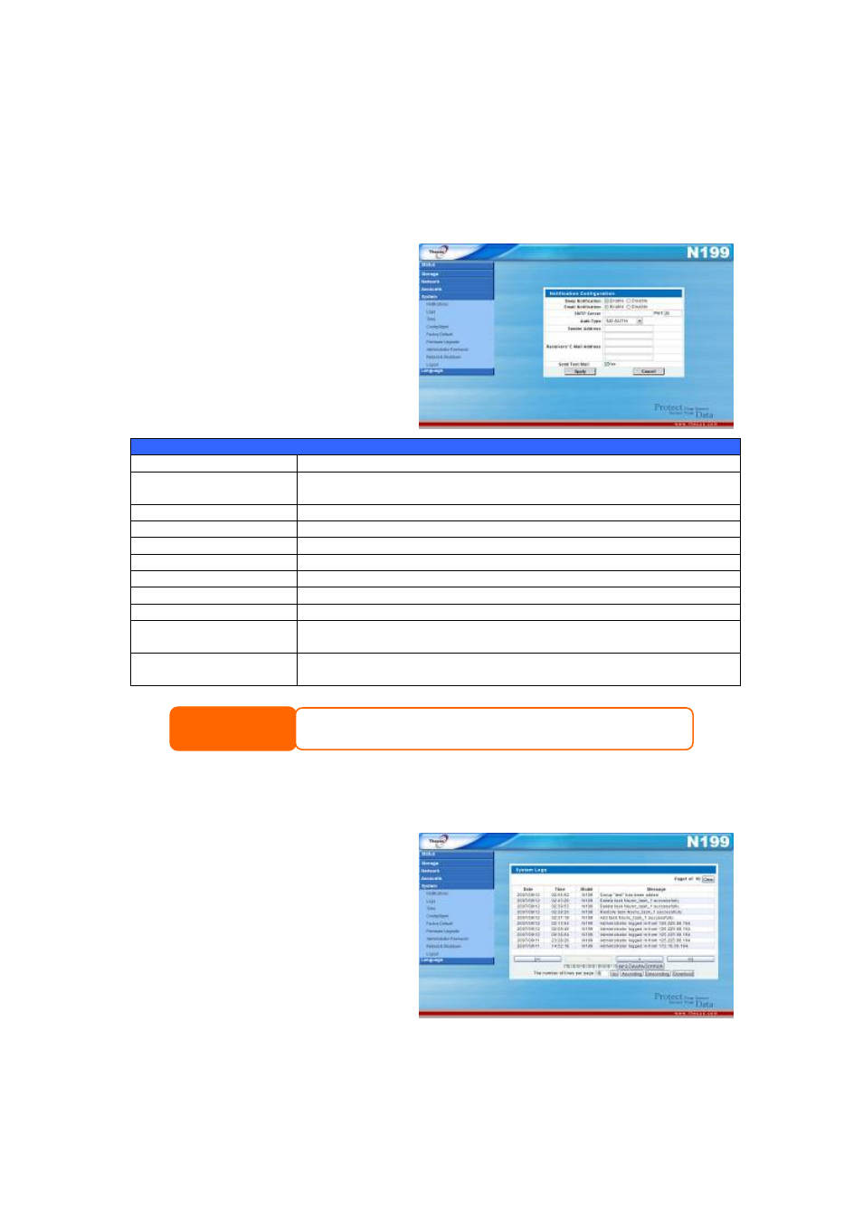 System management, System notifications, System logs | Thecus Technology Thecus N199 User Manual | Page 36 / 94