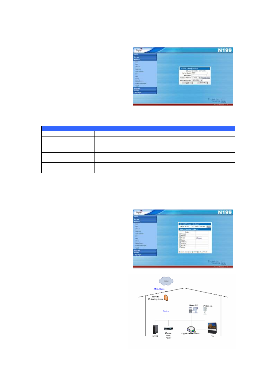 Itunes® server, Media server, Download manager | Thecus Technology Thecus N199 User Manual | Page 41 / 94