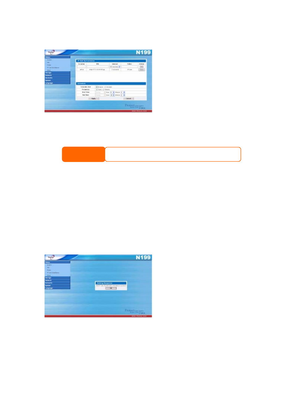 Step 2: designate a capture schedule | Thecus Technology Thecus N199 User Manual | Page 59 / 94